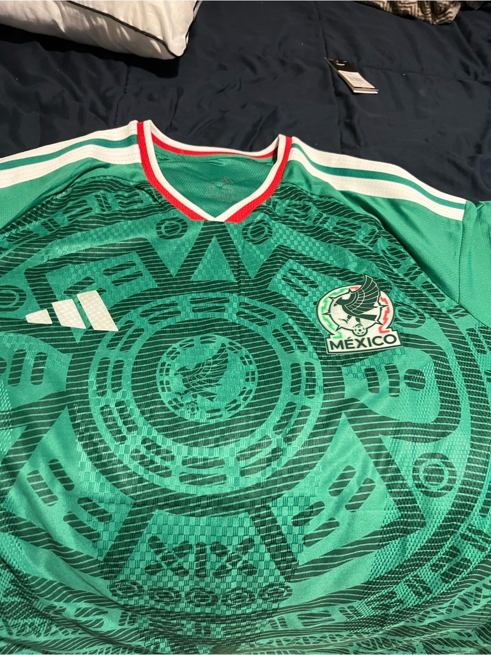 adidas Mexico Kids Soccer Jersey - Green with White & Red Trim